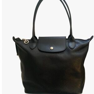 Longchamp Black Leather Tote Bag